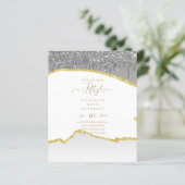 Uitnodigingen 50e verjaardagsfeest Glitters Glamou (Staand voorkant)