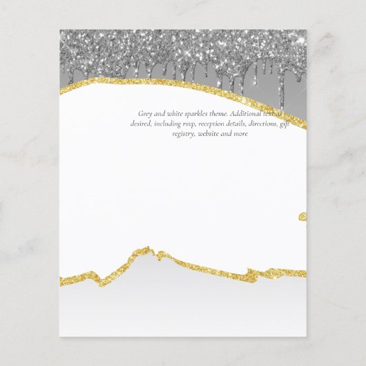 Uitnodigingen 50e verjaardagsfeest Glitters Glamou (Achterkant)