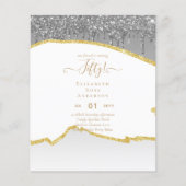 Uitnodigingen 50e verjaardagsfeest Glitters Glamou (Voorkant)