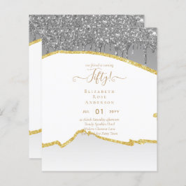 Uitnodigingen 50e verjaardagsfeest Glitters Glamou