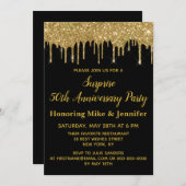 Uitnodigingen 50e verjaardagsfeest verrassingsfees (Voorkant / Achterkant)