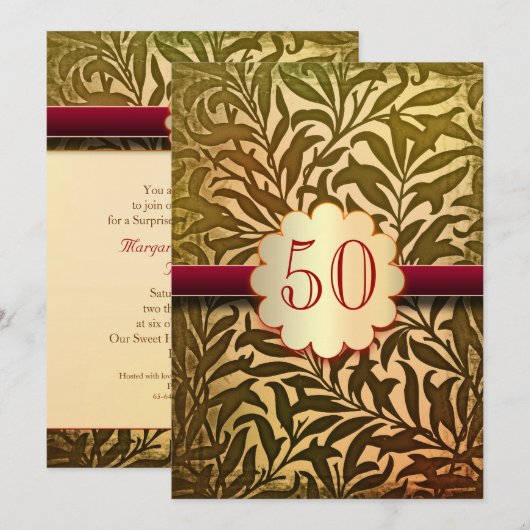 Uitnodigingen 50ste gouden jubileumfeest (Voorkant / Achterkant)