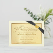 Uitnodigingen 50ste trouwdag jubileumfeest (Staand voorkant)