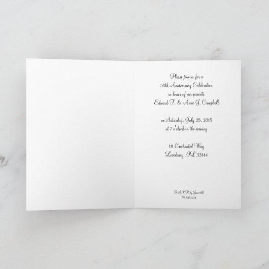 Uitnodigingen 50ste verjaardag/verjaring (Binnen)