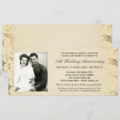 Uitnodigingen 50ste verjaardag - Victoriaanse bloe (Voorkant / Achterkant)