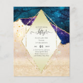 Uitnodigingen 50ste Verjaardagsfeest Glitters Glam (Voorkant)