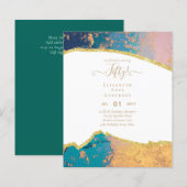 Uitnodigingen 50ste verjaardagsfeest Glitters Glam (Voorkant / Achterkant)