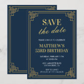 Uitnodigingen 53e verjaardag Mannen Save the date (Voorkant / Achterkant)