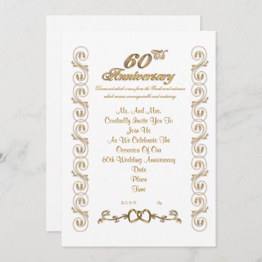 Uitnodigingen 60-jarig jubileum (Voorkant / Achterkant)