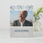Uitnodigingen 75ste verjaardag Mannen Confetti Fot (Staand voorkant)