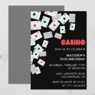 Uitnodigingen 75ste verjaardag Mannen Poker Casino