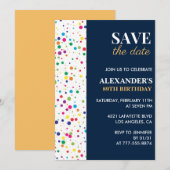 Uitnodigingen 89e verjaardag Save the date Confett (Voorkant / Achterkant)