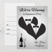 Uitnodigingen aan de Gay Engagement Party (Voorkant / Achterkant)