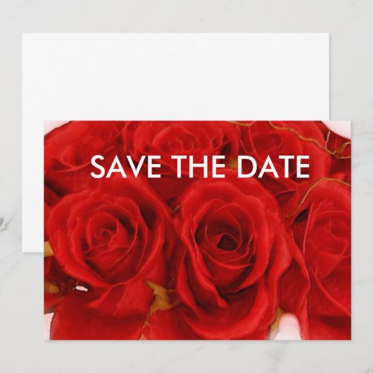 Uitnodigingen / aankondigingen voor rode rozenboek (Voorkant / Achterkant)