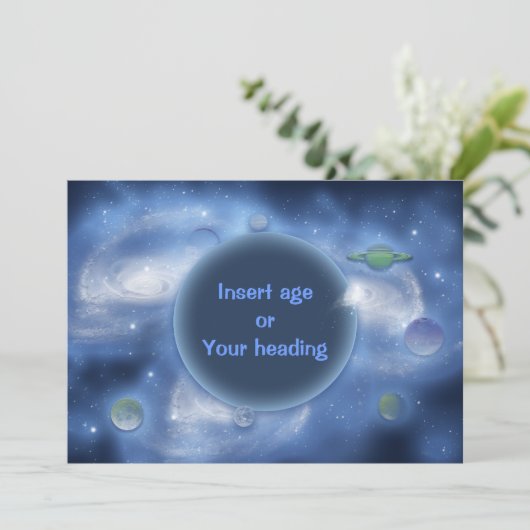 Uitnodigingen - aanpasbaar, ruimte (Staand voorkant)