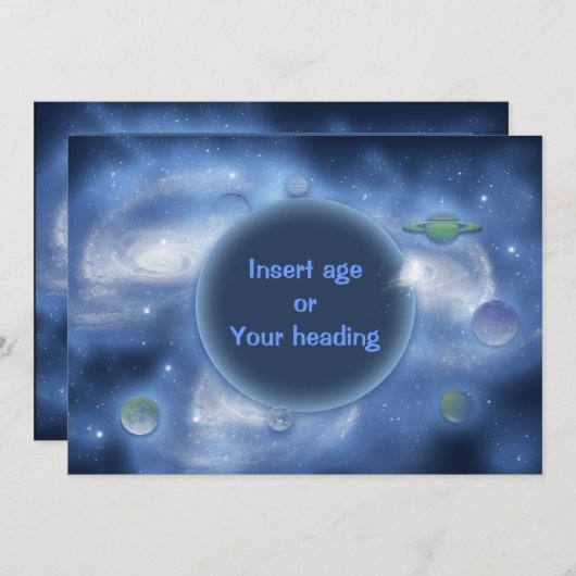 Uitnodigingen - aanpasbaar, ruimte (Voorkant / Achterkant)