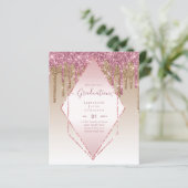 UITNODIGINGEN AFSTUDEREN - Glitterende Meisjesacht (Staand voorkant)