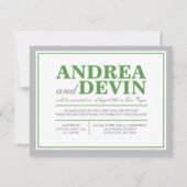 Uitnodigingen alleen voor Gray & Green bruiloftsre (Voorkant)
