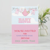 UITNODIGINGEN BABY SHOWER (Staand voorkant)