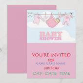 UITNODIGINGEN BABY SHOWER (Voorkant / Achterkant)