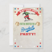 Uitnodigingen  Baseball-verjaardagsfeest (Achterkant)