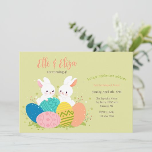 Uitnodigingen bij paasfeest (Staand voorkant)