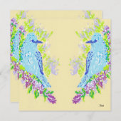 Uitnodigingen Blauwe Vogels (Voorkant / Achterkant)