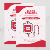 Uitnodigingen Bloeddonordag (Voorkant / Achterkant)