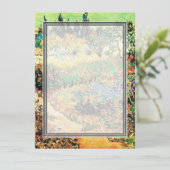 Uitnodigingen. Bloeiende tuin met pad Kaart (Staand voorkant)