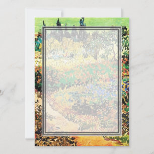 Uitnodigingen. Bloeiende tuin met pad Kaart