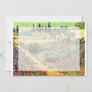 Uitnodigingen. Bloeiende tuin met pad Kaart