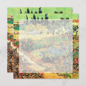 Uitnodigingen. Bloeiende tuin met pad Kaart (Voorkant / Achterkant)