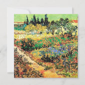 Uitnodigingen. Bloeiende tuin met pad Kaart (Achterkant)