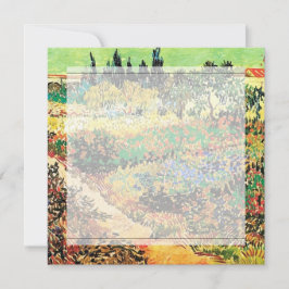 Uitnodigingen. Bloeiende tuin met pad Kaart