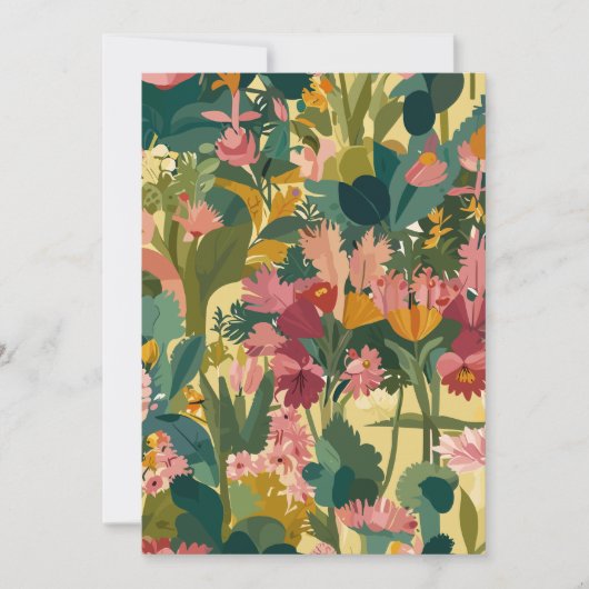 Uitnodigingen Bloomy Gargen patroon (Voorkant)