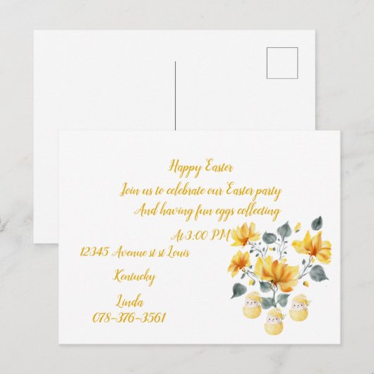 Uitnodigingen briefkaarten (Voorkant / Achterkant)