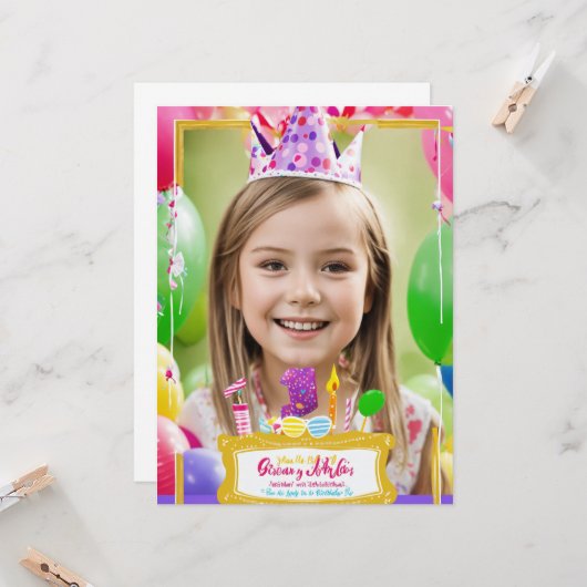 Uitnodigingen & briefpapier > Verjaardagskoord (Voorkant / Achterkant in situ)