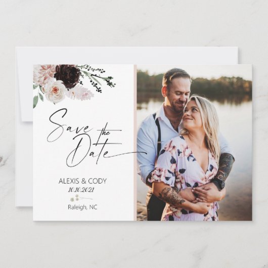 Uitnodigingen, bruiloft, Bridal, Boho Bridal, blus Kaart (Voorkant)