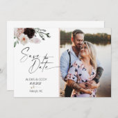 Uitnodigingen, bruiloft, Bridal, Boho Bridal, blus Kaart (Voorkant / Achterkant)