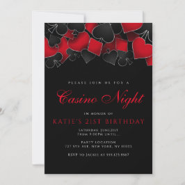 Uitnodigingen casino Night Party