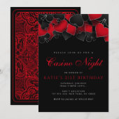 Uitnodigingen casino Night Party (Voorkant / Achterkant)