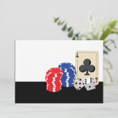 Uitnodigingen casino Night Party (Staand voorkant)