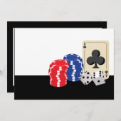 Uitnodigingen casino Night Party (Voorkant / Achterkant)