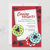 Uitnodigingen casino Night Party (Voorkant)