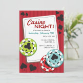Uitnodigingen casino Night Party (Staand voorkant)