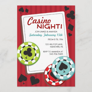 Uitnodigingen casino Night Party