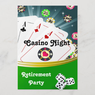 Uitnodigingen casino Night Retirement Party