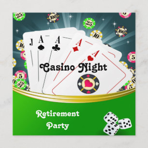 Uitnodigingen casino Night Retirement Party