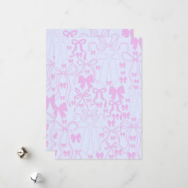 Uitnodigingen Coquette Roze Lint Baby Shower Roze