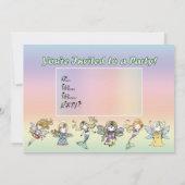 Uitnodigingen Cute Fairy Zeemeermin Engel Feestje (Achterkant)